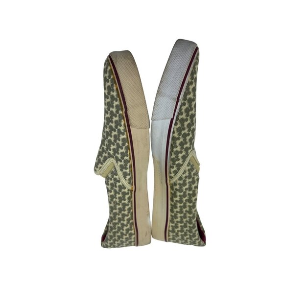 Disney Parks Mickey Mouse Head Green Canvas Slip On Sneakers Mens Shoes Sz 9 - Picture 8 of 11